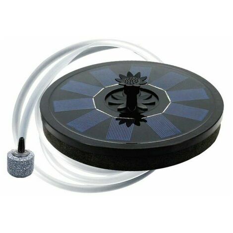 TOVBMUP FVO Solar-Teichbelüfter Sauerstoff-Schwimmpumpe mit Luftschlauch und Steinblasen Schwimmender Wasser-Sauerstoff-Belüfter 5 V / 1,5 W Tank Fischbrunnen Vogeltränke für Gartenteich oder Springbrunn