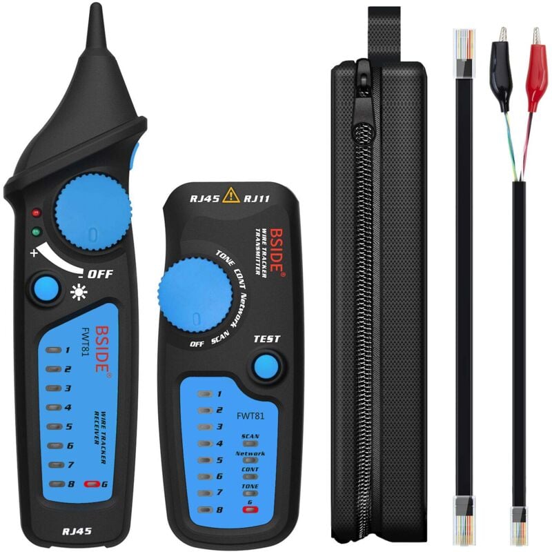 FWT81 Traceur de fil RJ45 RJ11 Testeur de ligne réseau téléphonique lan tv Détecteur de ligne électrique Collation de câble Contrôleur de continuité