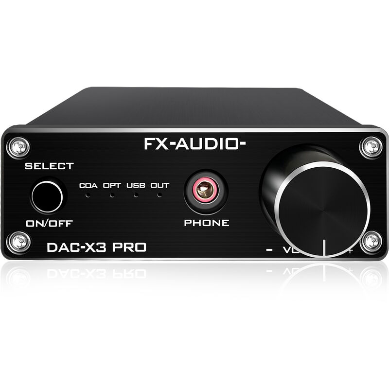 

X3PRO DAC Convertidor digital a analogico Amplificador de auriculares Amplificador de audio para automovil optico / PC-USB / Coaxial DC5V Enchufe de