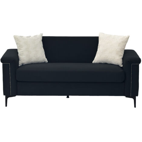 FX-P22EU-BK (SOFA 557-41)Nordisches 2-Sitzer-Sofa 174×72×82 cm – Feines Leinengewebe, Massivholzrahmen & stabile Eisenbeine, ideal für Wohnzimmer