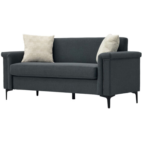 FX-P22EU-DG (SOFA 557-32)Nordisches 2-Sitzer-Sofa 172×72×82 cm – Feines Leinengewebe, Massivholzrahmen & stabile Eisenbeine, ideal für Wohnzimmer