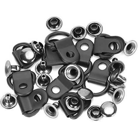 Fydun 100 Set 9x14mm Gancio Occhiello Fibbia per lacci delle scarpe con Rivetti Occhielli in ottone Gancio Fibbia Occhiello Anello a D per Riparazione Campeggio Arrampicata Escursionismo Scarpe