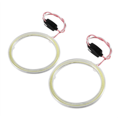 Fydun COB Angel Eyes Scheinwerfer 1 Paar Auto Halo Ringe Angel Eye COB Chips Scheinwerfer DRL LED 12V für Auto Motorrad (90mm).