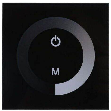 Fydun Dimmbarer LED-Touchpanel-Dimmer, einfarbig, Wandsteuerung, Touchpanel-LED-Lichtleiste, DC 12V-24V, geräuschlos (Schwarz)