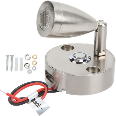 Fydun Lampe de Lecture LED pour Camping-car, Variateur Tactile, 3 Couleurs D'éclairage, Port de Chargement USB 12-24V 3W, pour Remorques de Camping, Yachts (Boîtier de nickelage)