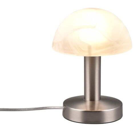 FYNN II LAMPADA CUPOLA IN  ACCIAIO E VETRO SABBIATO BIANCO SPAZZOLATO 1 LUCE ATTACCO E14 H.21CM