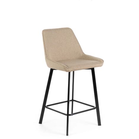 Fynn, Set di 2 sgabelli in tessuto beige (50cm X 44cm H. 94cm)