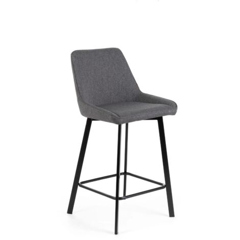 Fynn, Set di 2 sgabelli in tessuto grigio scuro (50cm X 44cm H. 94cm)