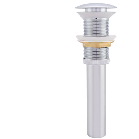 G1 1/4" Brass Bathroom Basin Sink Pop Up Drain Assembly NOn Overflow (Silver Chrome)
