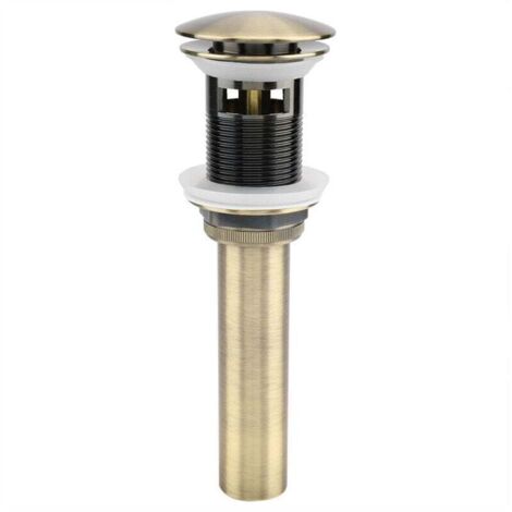 G1 1/4 " Pop-up Rétro Bouchon Bonde de Lavabo Vidange Clic-clac avec Trop-Plein en Laiton Bronzé Universel Valve Draineur d’Evier Vasque Siphon - avec Trop-Plein,de DEBUNS