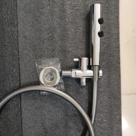 (G1/2 - chromé et gris) Ensemble robinet de douche et bidet deux fonctions pour WC et salle de bain. Robinet de douche et WC à jet unique.