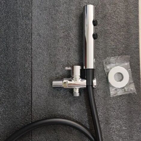 (G1/2 - chromé et noir) Ensemble robinet de douche et bidet deux fonctions pour WC et salle de bain.