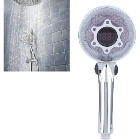 G1/2 Duschkopf mit mehrfarbiger LED und Wassersparsystem  Multifunktional (Massage, Regen, Mix)  Robustes ABS