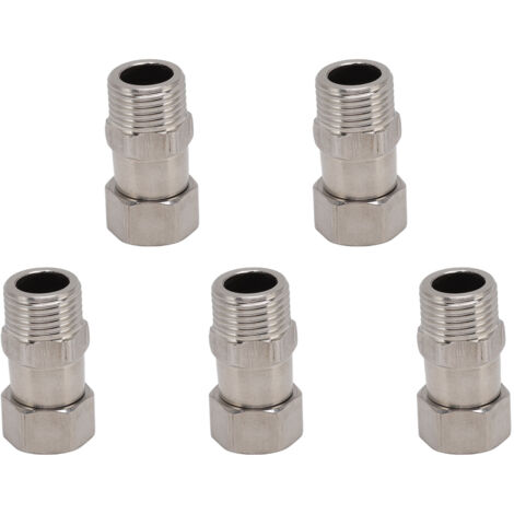 G1/2 Edelstahl-Rohrverbinder (Innengewinde) für Gas und Wasser, 5er-Pack
