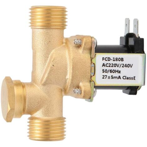G1/2 Electrovanne électromagnétique en laiton normalement fermée Interrupteur d'arrivée d'eau (DC220V)--