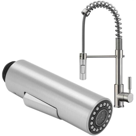 G1/2 Küchenarmatur mit Ausziehbrause, spritzwassergeschützt, ABS-Nickel-Kunststoff [Duschkopf] [Zwei Modi]