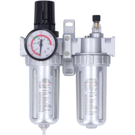 G1/2"-Luftfilter, Wasser-/Ölabscheider, Regler mit Manometer, maximaler Druck 1 MPa