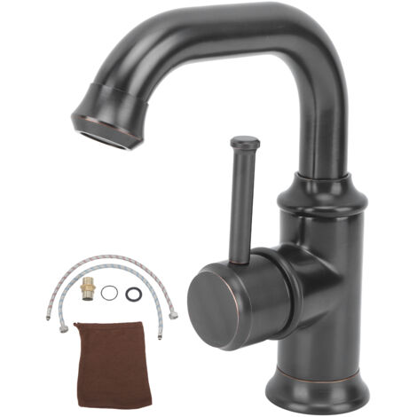G1/2 Vintage Faucet European Antique Style Full Brass Faucet for Bathroom Bowl Vessel Sink Lavatory Black