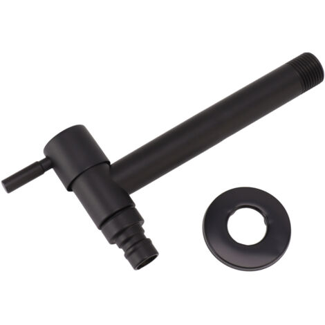 G1/2 Wall Mounted Cold Water Tap 304 Stainless Steel Single Handle Cold Faucet Bathroom Garden Faucet Tap Black for Washing Machine