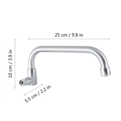 G1/2"-Wandarmatur für Restaurants – Gebürstete Ausführung, 25 cm, Aluminiumlegierung, umweltfreundlich und mit mehrstufiger Filterung