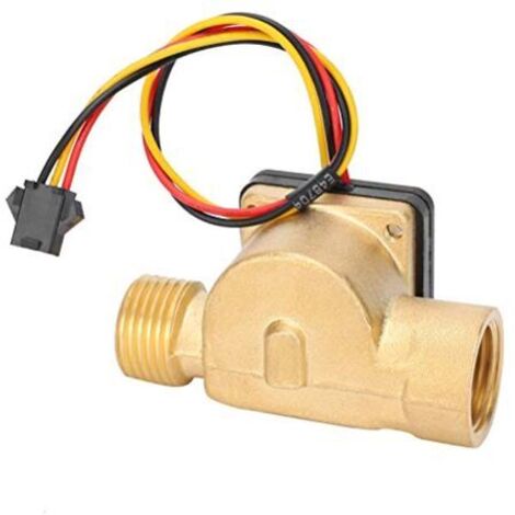 G1/2-Zoll-Wasserdurchflusssensor, Außengewindeschalter, Hall-Effekt-Wandler, DC 3–24 V Impulszähler