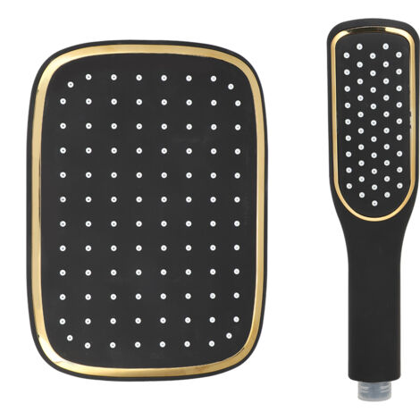 G1/2in Ménage Noir Top Douche Douche  Main Kit Salle De Bains Pommeau De Douche Accessoire