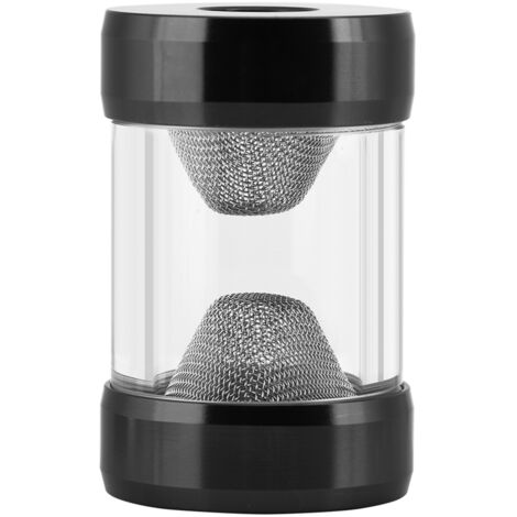 G1/4 Innengewinde-Wasserfilter mit trichterförmigem Feinsieb für PC-Flüssigkeitskühlung (Schwarz)