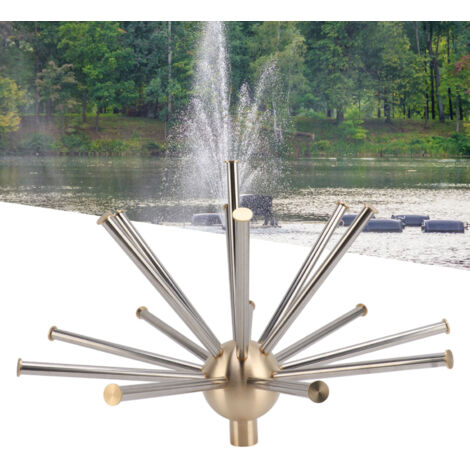 G1-Zoll-Kupfer-Springbrunnendüsen-Set für Teiche und Gärten – 16 Düsen und 10-cm-Kugel