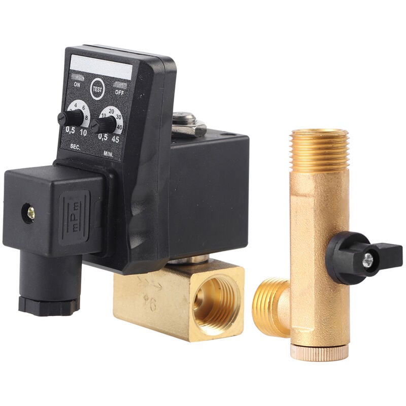 Jeffergarden - G1/2 DN15 Vanne de vidange temporisée électronique automatique pour condensat de compresseur d'air (AC230V)