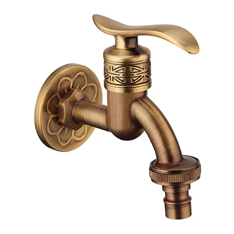 G1/2' Vintage Solid Brass Faucet Bathroom Faucets Classic Wall Mounted Washing Machine Faucet for Bathroom Kitchen Toilet Balcony Commercial Bath