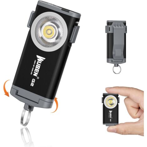 G2 Mini-Taschenlampen, 500 Lumen, wiederaufladbare Schlüsselanhänger-Taschenlampe, 5 Modi – EDC-LED-Taschenlampen mit Clip, für Reisen, Spazierengehen, Suchen, Wandern