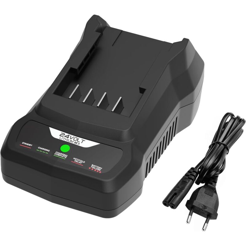 G24C Chargeur de rechange pour Greenworks 24 V G24X2UC2 compatible avec la batterie Greenworks 24 V et le chargeur G24B2 G24B4