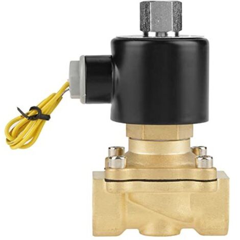 G3/4" 12V DC N/O Électrovanne électromagnétique normalement ouverte, Électrovanne en laiton pour Eau Air Gas Carburant
