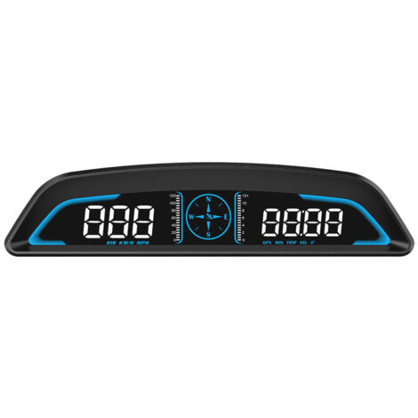 G3 Affichage Tête Haute HUD Universel pour Voiture Électrique et Thermique - Moniteur de Vitesse GPS + OBD2 avec Affichage Numérique, Écran Multifonction 5.5 Pouces, Alarme de Dépassement, Installatio