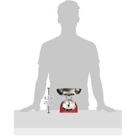 G3 Ferrari Aska Rouge, Acier inoxydable Comptoir Rond Balances de cuisine mécaniques