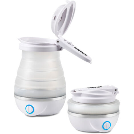 G3 FERRARI G10165 BOUILLOIRE PLIANTE EN SILICONE « COMPA », DOUBLE TENSION, 0,8 LITRES, 750 W, BLANC