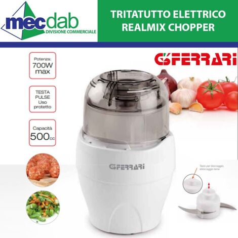 G3 FERRARI G20006 tritatutto trituratore 700W bicchiere in vetro 500ml lame inox