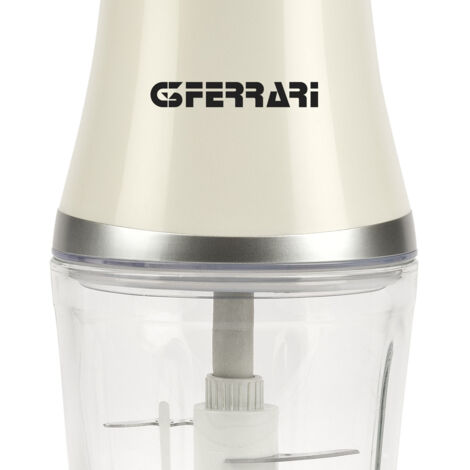 G3 Ferrari G2016301 picadora eléctrica de alimentos 0,5 L 500 W Plata, Transparente, Blanco