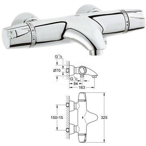 G3000 Miscelatore rubinetto per vasca da Bagno / doccia Termostatico 34185000
