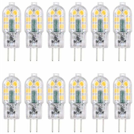 G4 12V 3W LED-Lampe, entspricht einer 30W bruchsicheren Glühbirne, 360° Abstrahlwinkel, 160 lm, nicht dimmbar, flimmerfrei, 12er-Packung (warmweiß 3000K)