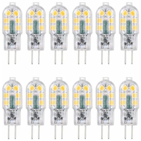 G4 12V 3W LED-Lampe, entspricht einer 30W bruchsicheren Glühbirne, 360° Abstrahlwinkel, 160 lm, nicht dimmbar, flimmerfrei, 12er-Packung (warmweiß 3000K)