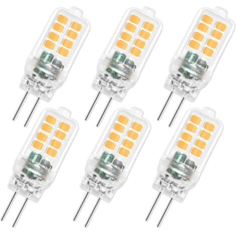 G4 12V 3W LED-Lampe, nicht dimmbar, 16 SMD, 300 lm, warmweiß (3000 K), entspricht einer 25W G4-Halogenlampe, G4-LED-Lampe für Kronleuchter, Schrankleuchten, Gartenbeleuchtung, Schlafzimmer, 6er-Pack