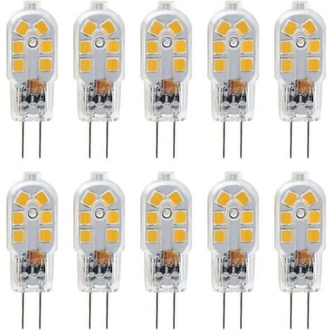 G4 12V LED-Lampe, XU, 1W (entspricht 10W Halogenlampe), flimmerfrei, 200lm, warmweiß (3000K), 360° Abstrahlwinkel, nicht dimmbar, 10er-Packung – KZQ