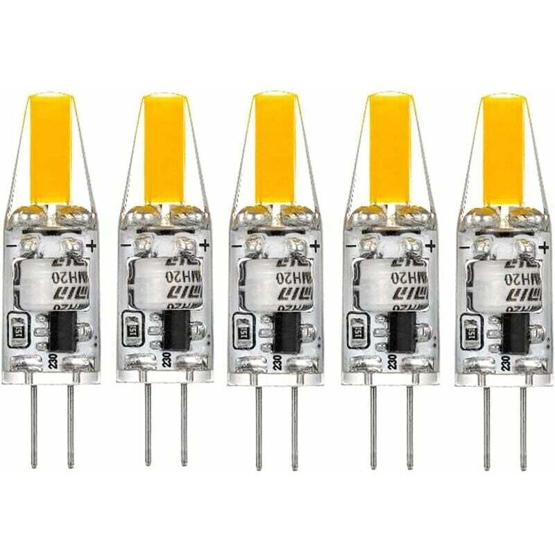 G4-1505 LED 220V 3W 3000K blanc chaud 160LM, ampoules en silicone remplacent les ampoules halogènes traditionnelles 30W, paquet de 5 unites
