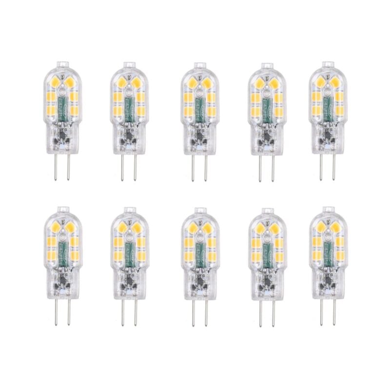 Galozzoit - Promotion Ampoule led G4 2W, 20W Ampoules Halogènes équivalentes, Blanc froid 6000k,200Lm,12x SMD,12V AC/DC-Pack de 10