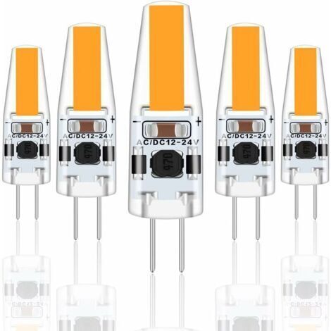 G4 Ampoules LED, 3W 12V AC/DC, Équivalent 30W Halogène, 300LM Blanc Chaud 2700K, Lot de 5