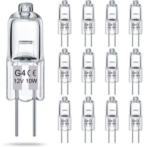 G4-Glühbirnen, 14er-Packung, 2-polige 12V 10W Halogenlampen, Typ T3 JC, Ersatz für Unterbauleuchten, Kronleuchter, Gartenbeleuchtung, dimmbar, warmweiß 2700K.