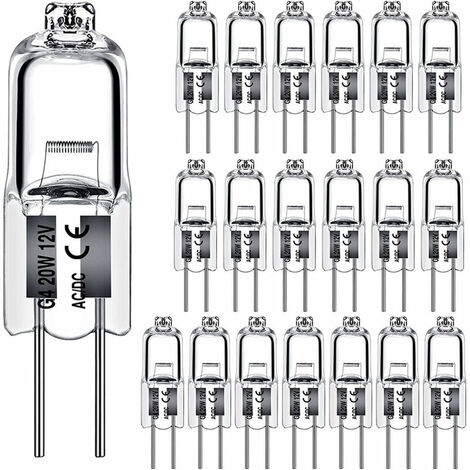 G4 Halogen Bulbs 20W 12V 2 Pin Type Base Replacement for Landscape Under Cabinet Puck Light Track Lighting Dimmable (10Pack)