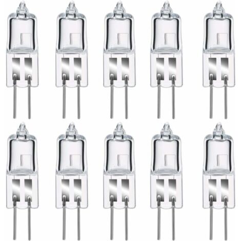 G4 Halogen Bulbs, G4 Halogen Spindle Base Lamp 12V 20W, 2800K Warm White Dimmable G4 Clear Bulb 10 Pack
