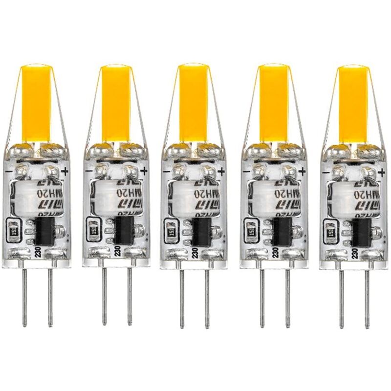 G4 LED 220V 2W 2700K blanc chaud 200LM, ampoules en silicone remplacent les ampoules halogènes traditionnelles 20W, paquet de 5 unites